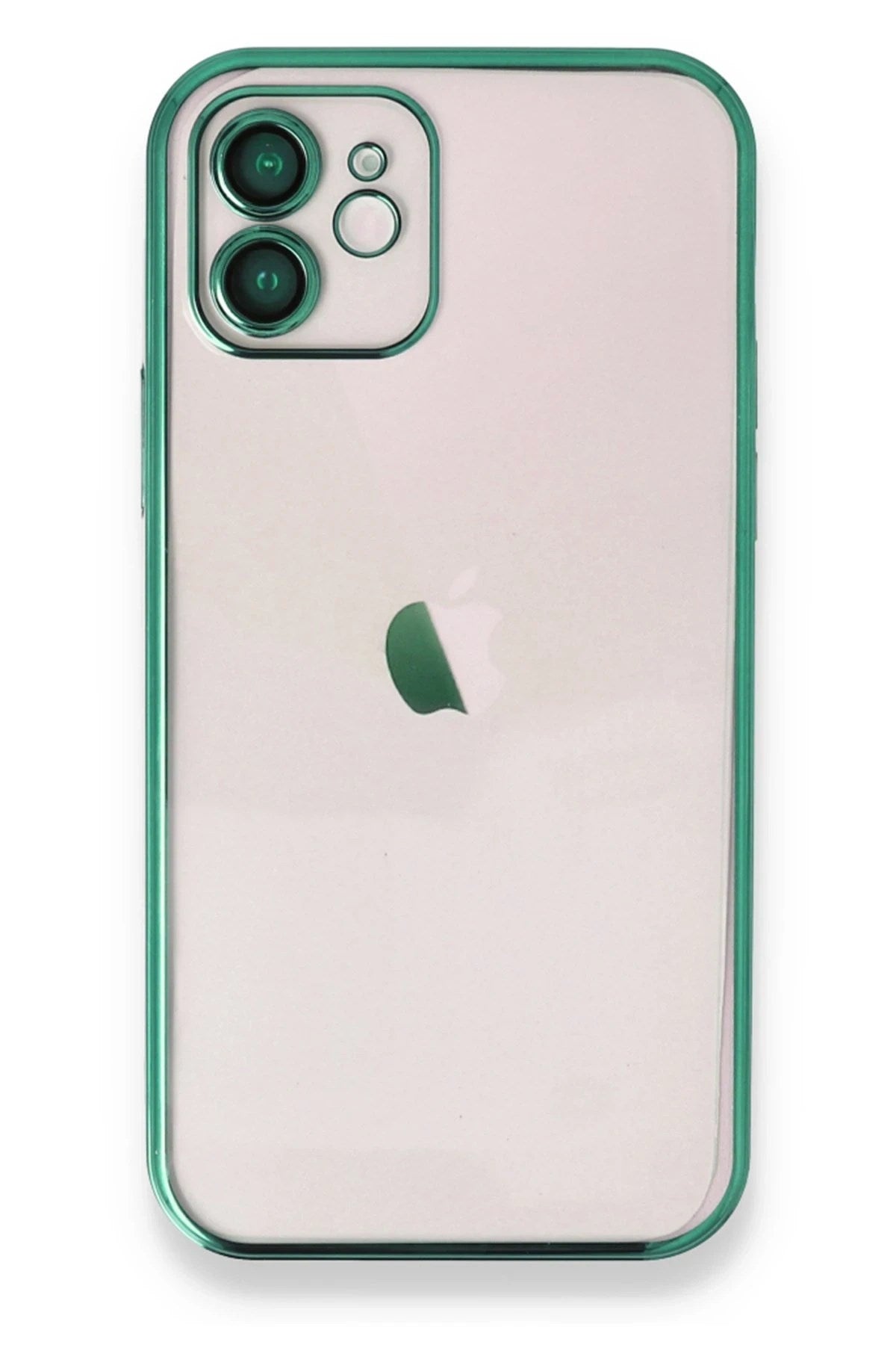 Mey İthalat® iPhone 12 Kılıf Lensli Silikon - Yeşil