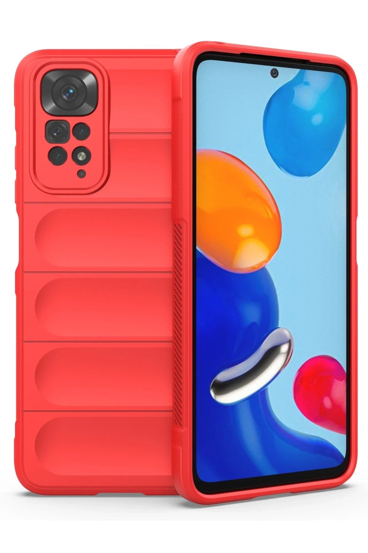 Mey İthalat® Redmi Note 11 Kılıf Optimum Silikon - Kırmızı