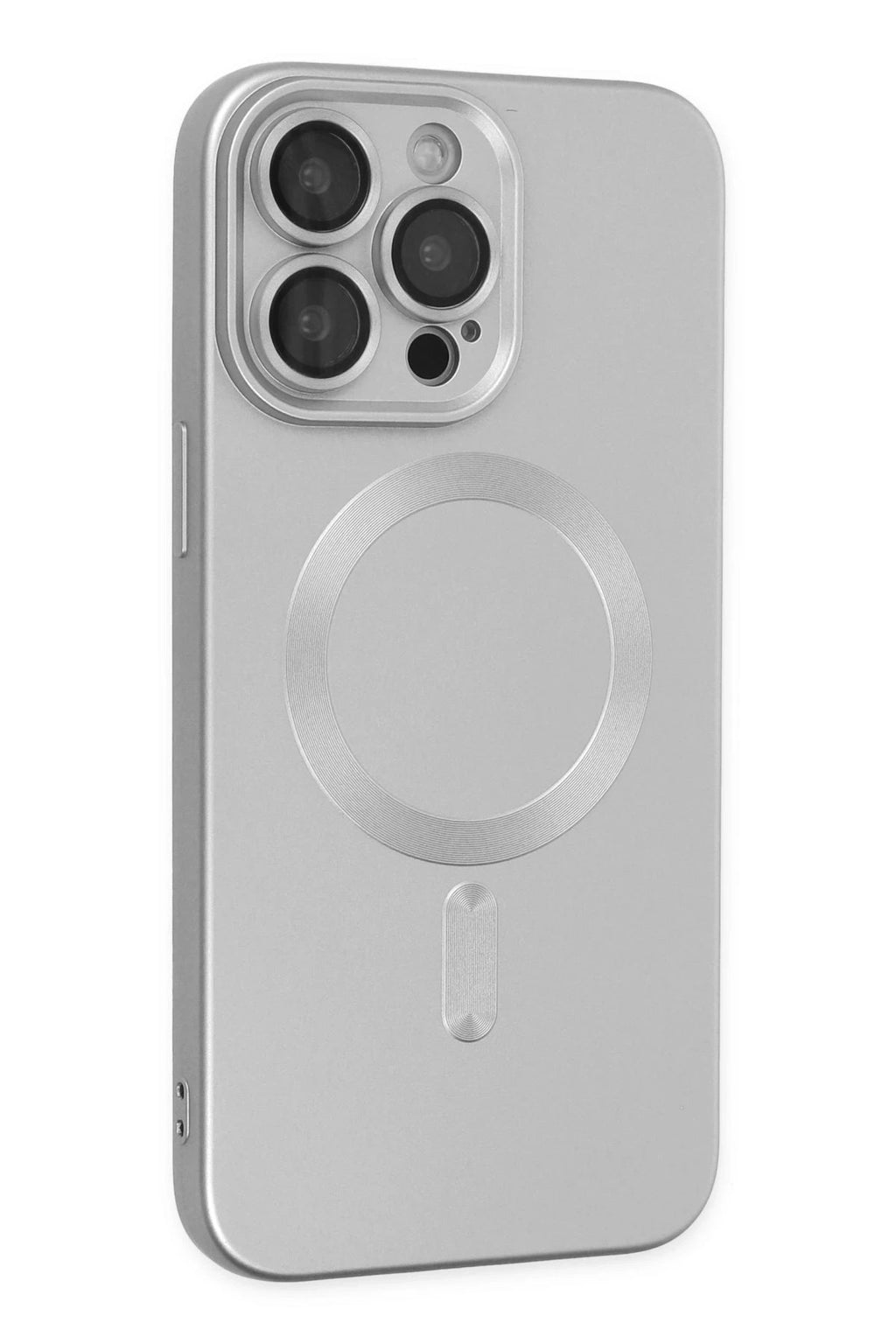 Mey İthalat® iPhone 13 Pro Max Kılıf Moshi Lens Magneticsafe Silikon - Gümüş