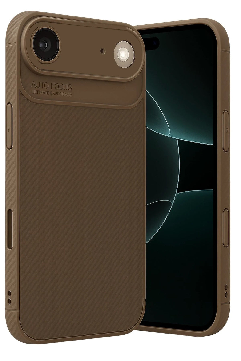 Mey İthalat® iPhone 17 Air Auto Focus Karbon Kapak - Kahverengi