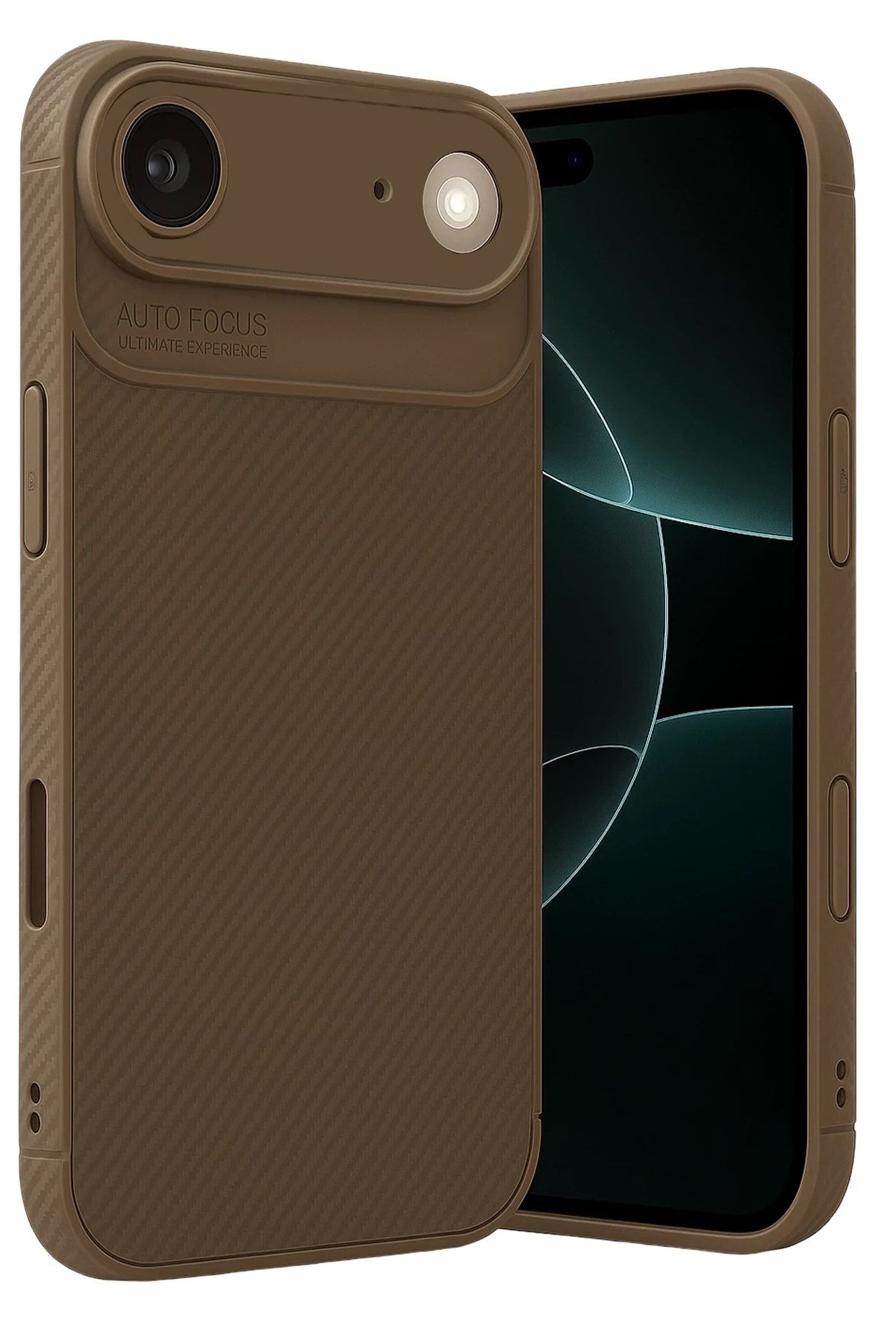 Mey İthalat® iPhone 17 Air Auto Focus Karbon Kapak - Kahverengi