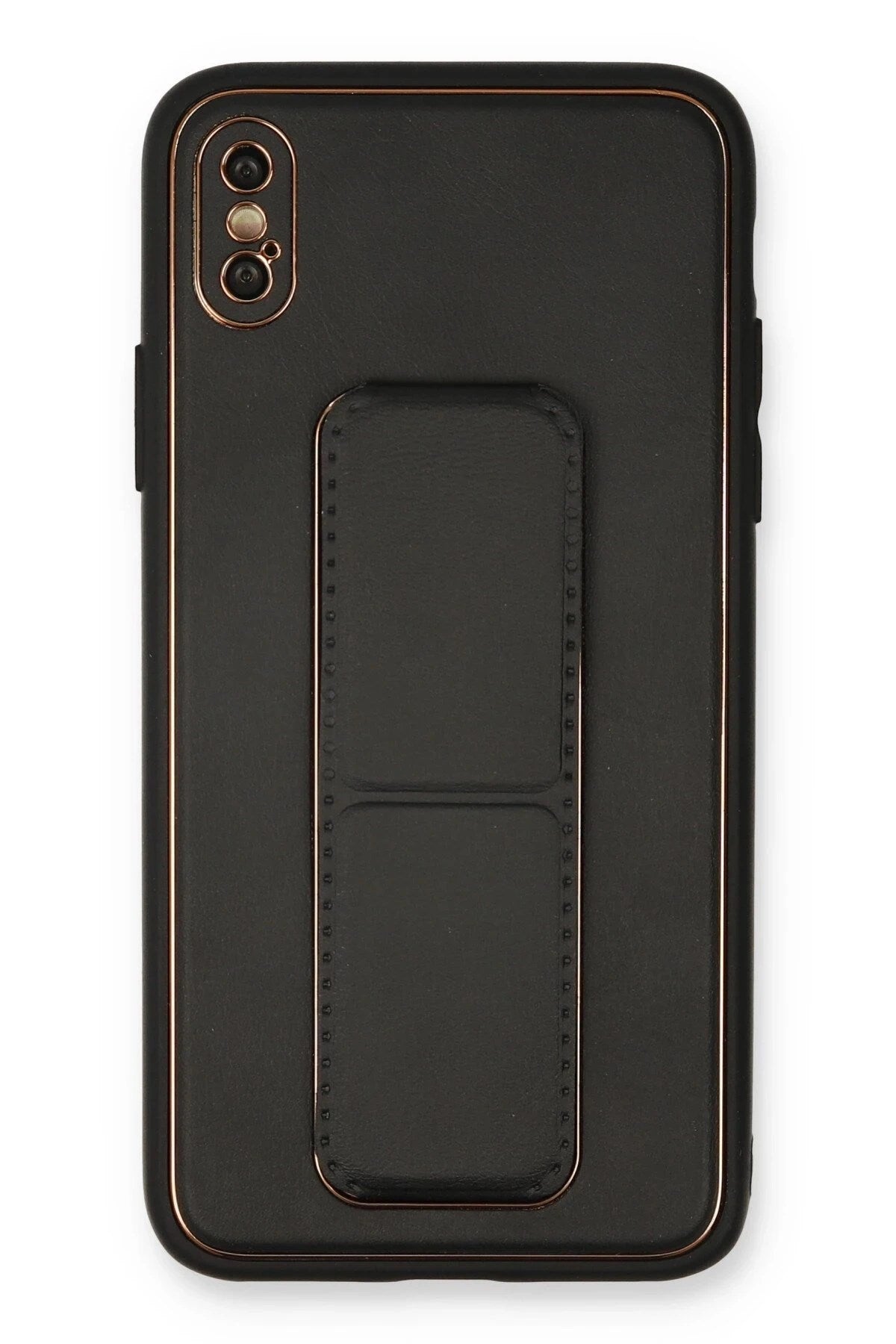 Mey İthalat® iPhone XS Max Kılıf Coco Deri Standlı Kapak - Siyah