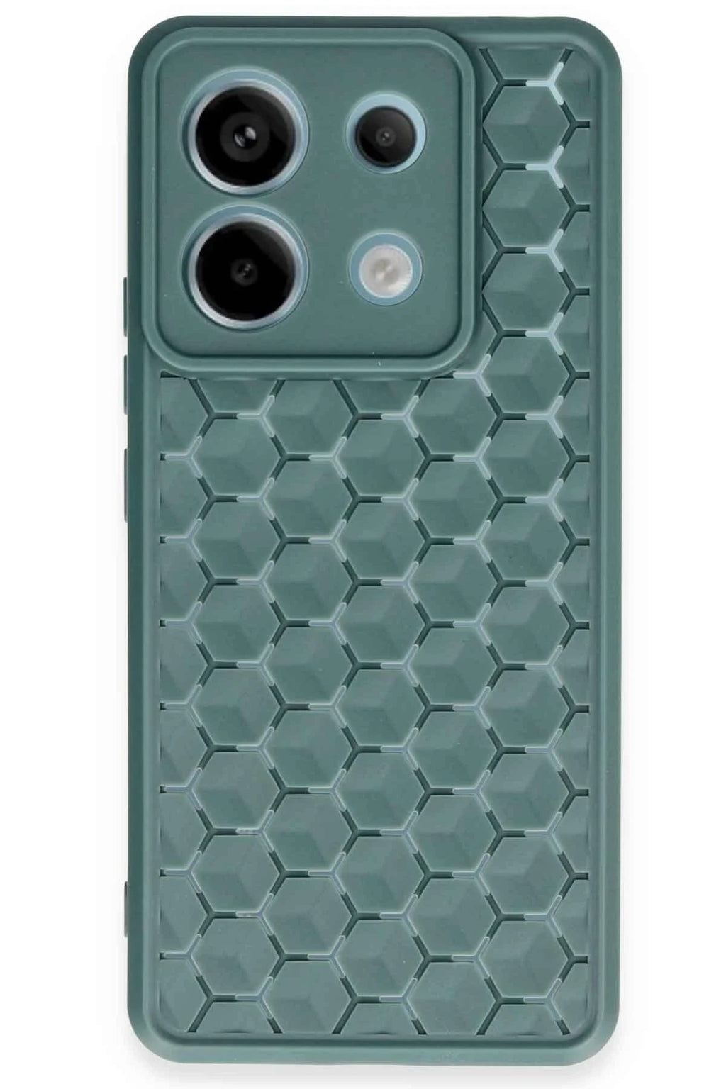 Mey İthalat® Redmi Note 13 Pro 5G Kılıf Petek Silikon Kapak - Koyu Yeşil