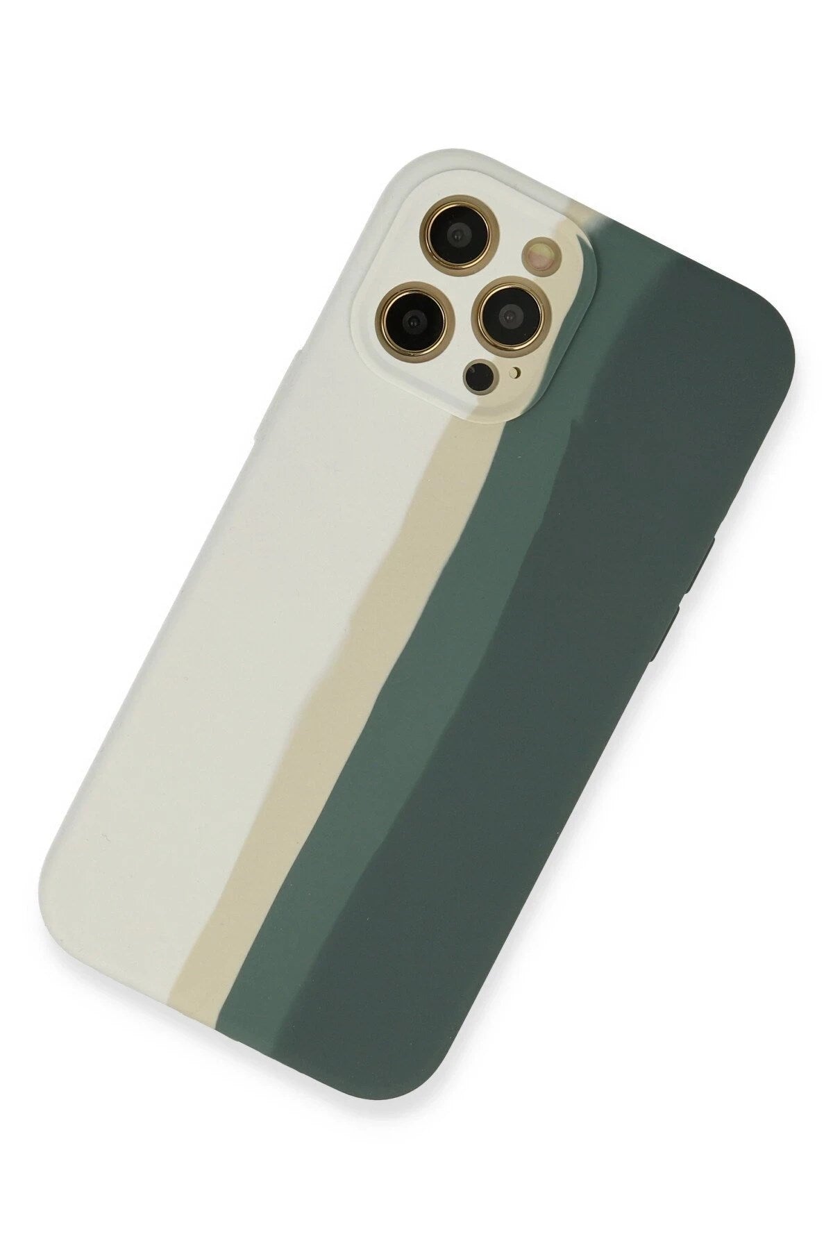 Mey İthalat® iPhone 12 Pro Kılıf Ebruli Lansman Silikon - Beyaz-Gri