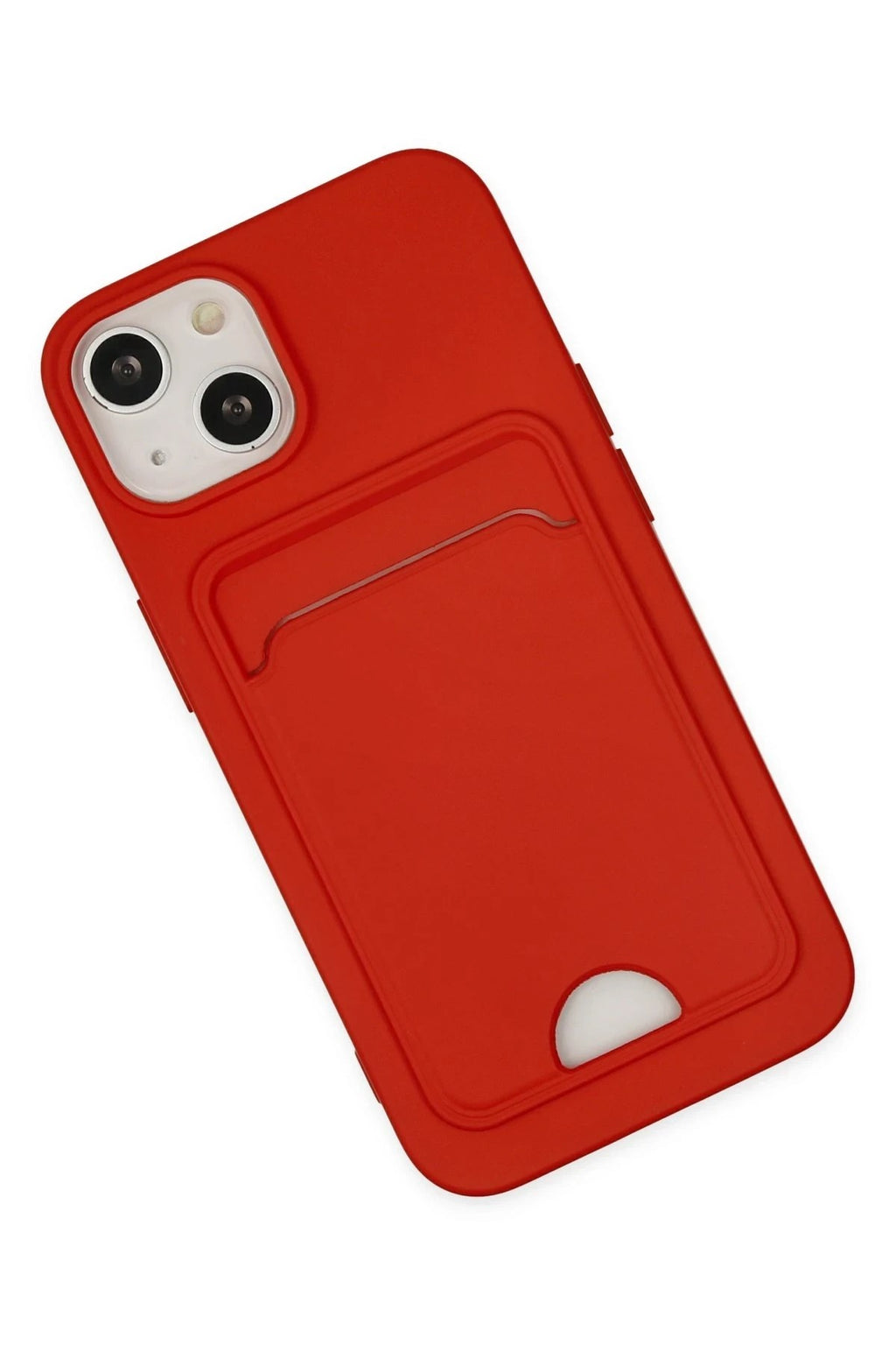 Mey İthalat® iPhone 14 Plus Kılıf Kelvin Kartvizitli Silikon - Kırmızı