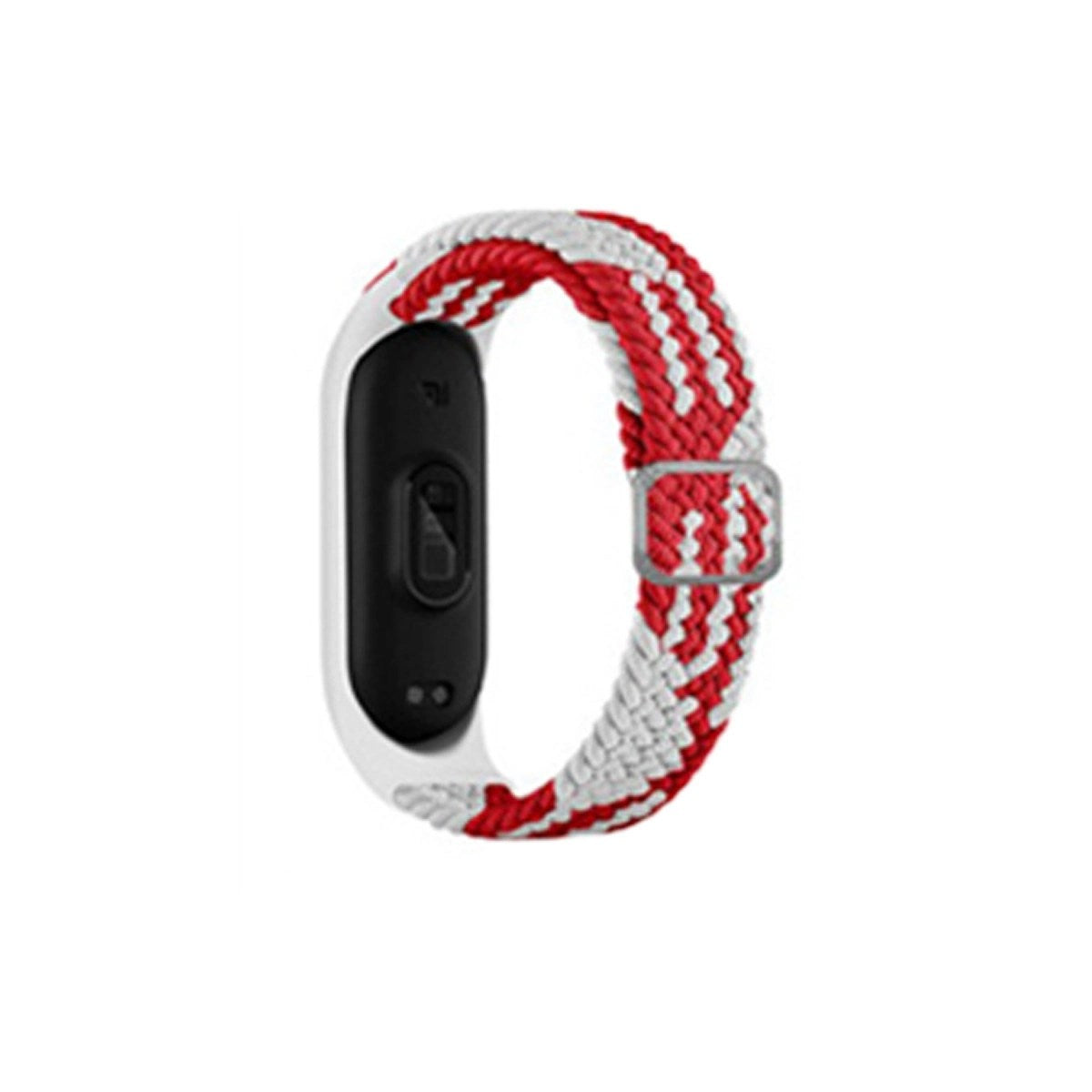 Mey İthalat® Mi Band 4 Star Kordon - Beyaz-Kırmızı