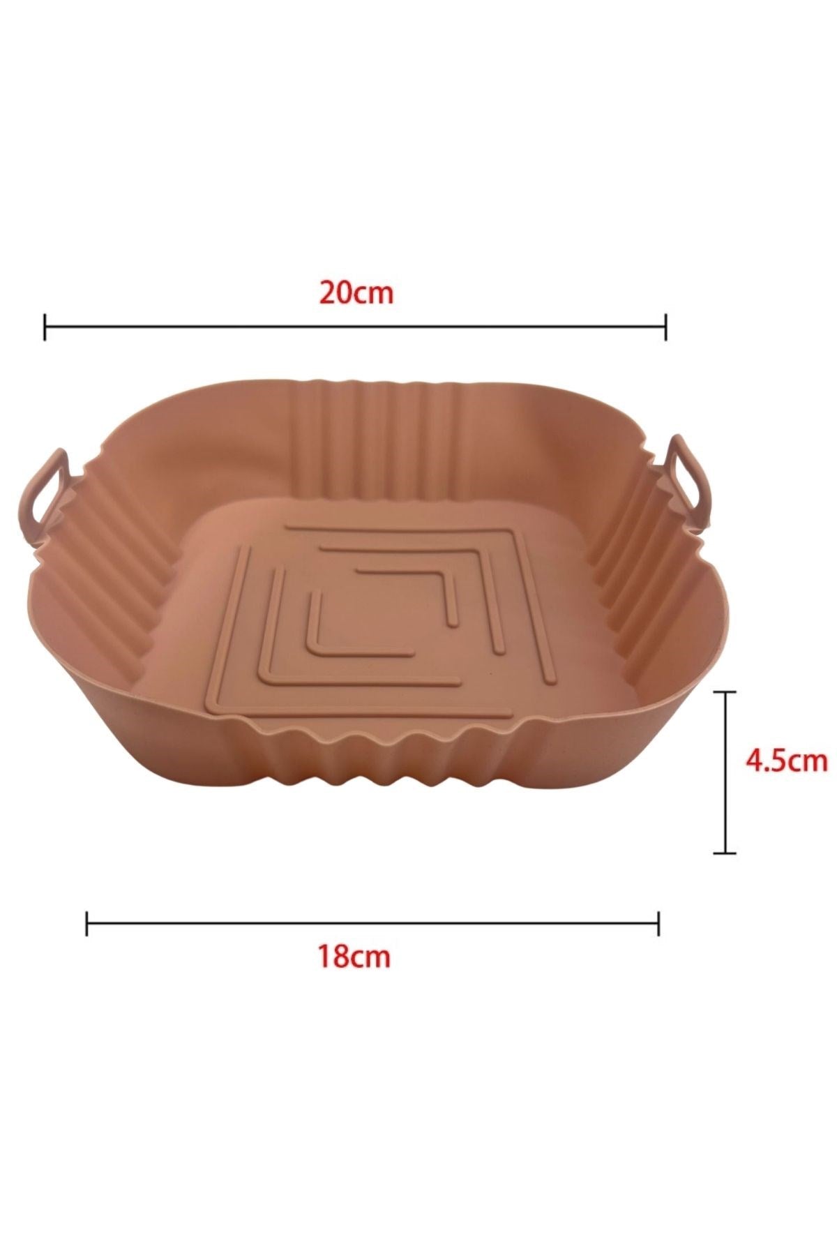 Renkli Isıya Dayanıklı Yıkanılabilir Silikon Fırın Airfryer Kare Model Pişirme Matı 20 cm