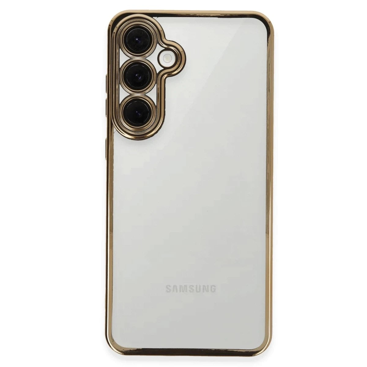Mey İthalat® Samsung Galaxy S24 FE Kılıf Lensli Silikon - Gold