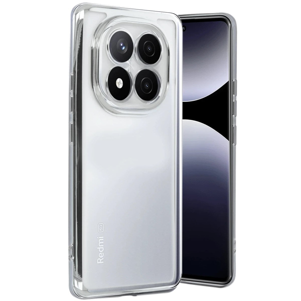 Mey İthalat® Redmi Note 14 Pro 5G Kılıf Lensli Silikon - Gümüş