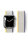 Mey İthalat® Watch 38mm Hasırlı Cırtcırtlı Kordon - Sarı-Beyaz