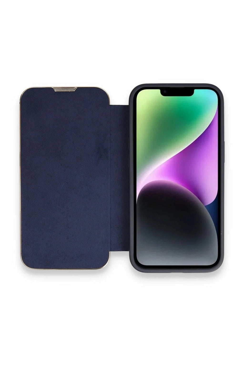 Mey İthalat® iPhone 14 Pro Kılıf Dolpin Kapaklı - Lacivert