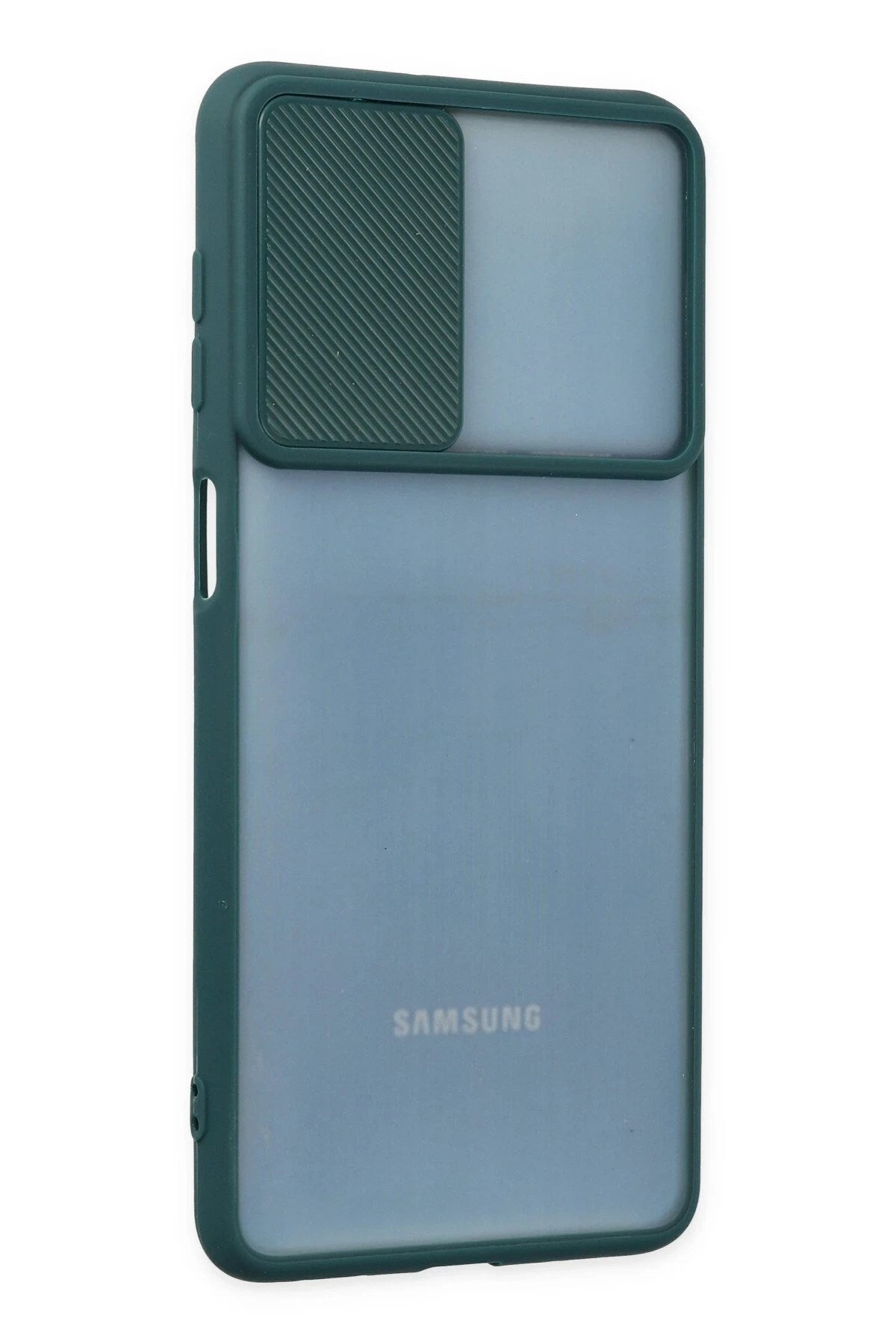Mey İthalat® Samsung Galaxy M52 5G Kılıf Palm Buzlu Kamera Sürgülü Silikon - Yeşil