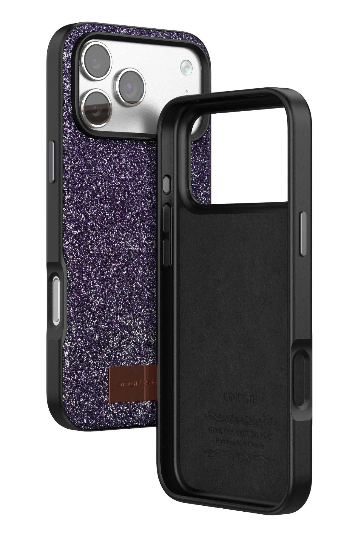 Mey İthalat® iPhone 17 Pro Max Bright Simli Kapak - Derin Mor