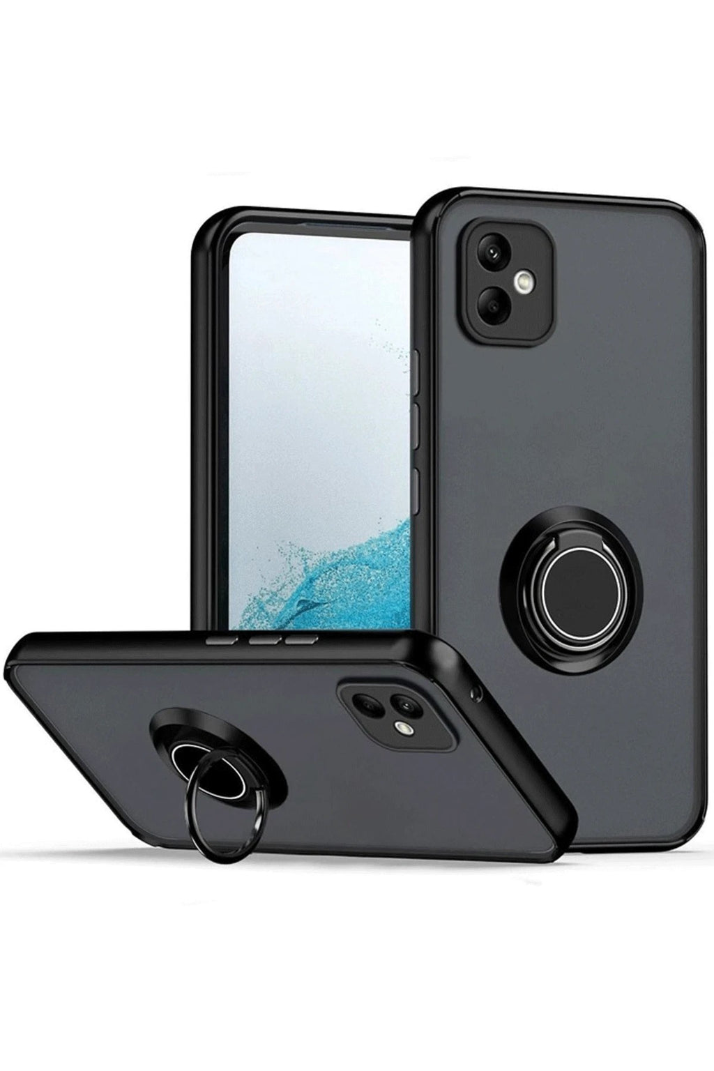 Mey İthalat® Samsung Galaxy A06 Kılıf Montreal Yüzüklü Silikon Kapak - Siyah