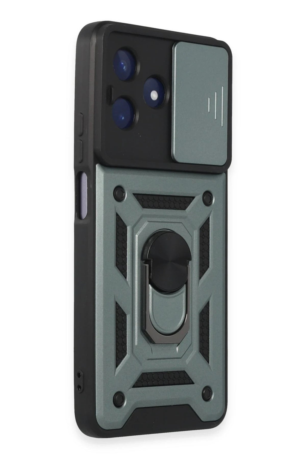 Mey İthalat® Realme C53 Kılıf Pars Lens Yüzüklü Silikon - Yeşil