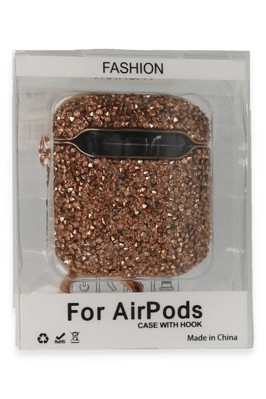 Mey İthalat® Airpods 2 (2.nesil) Mira Taşlı Kılıf - Rose Gold