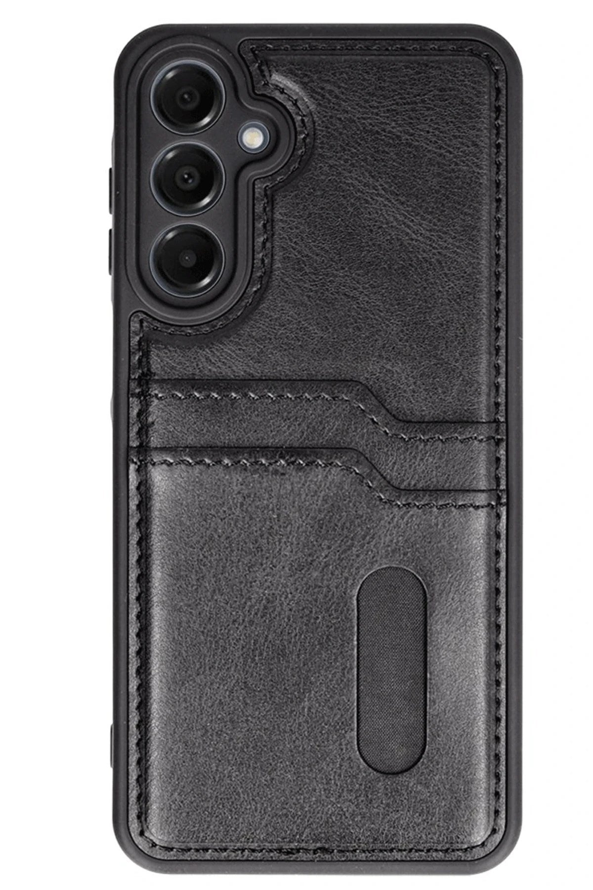 Mey İthalat® Samsung Galaxy A26 Kılıf Sara Kartvizitli Deri Kılıf - Siyah