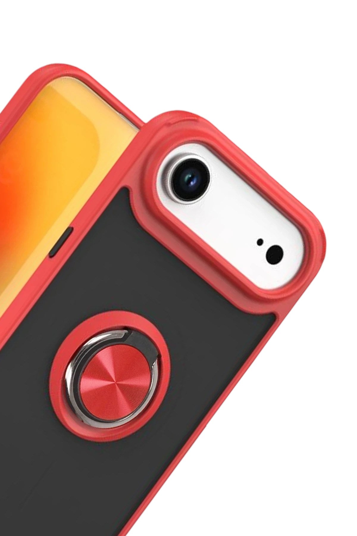 Mey İthalat® iPhone 17 Air Montreal Yüzüklü Silikon Kapak - Kırmızı