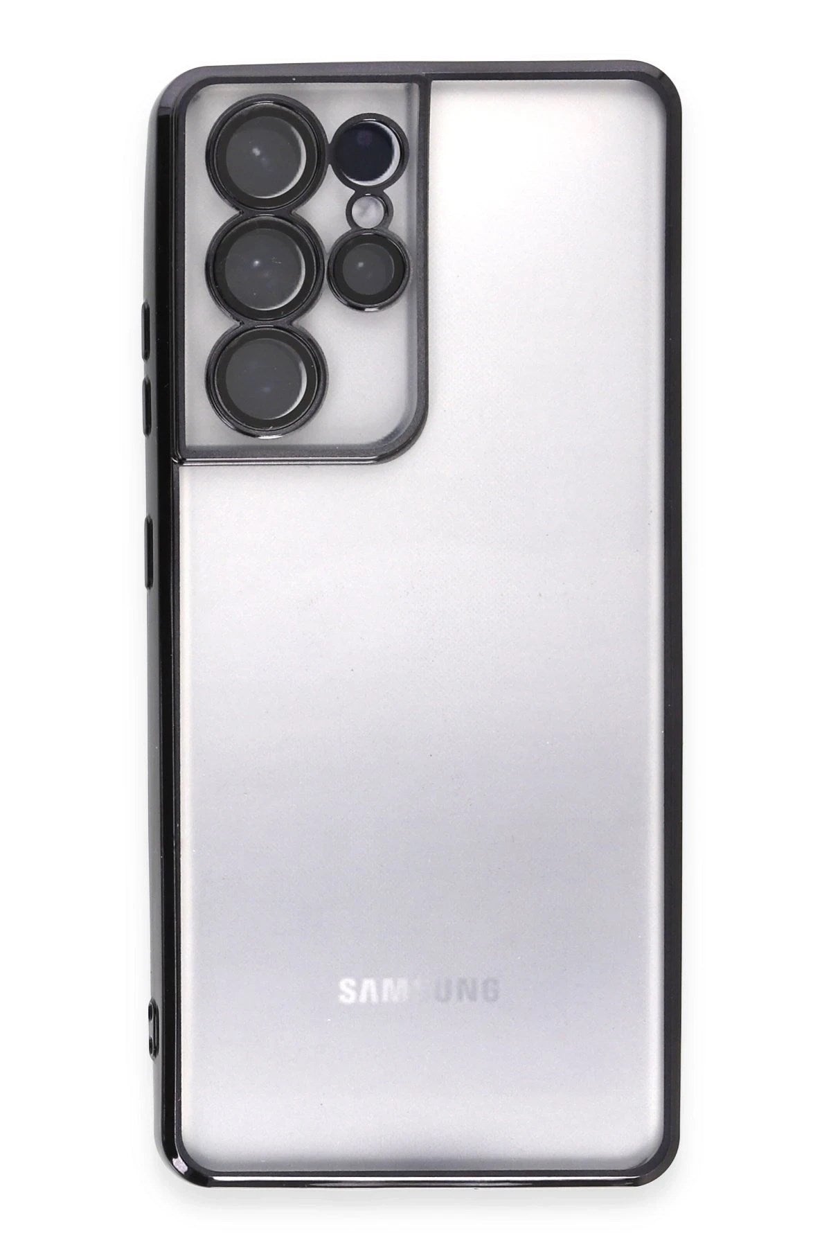 Mey İthalat® Samsung Galaxy S21 Ultra Kılıf Lensli Silikon - Siyah