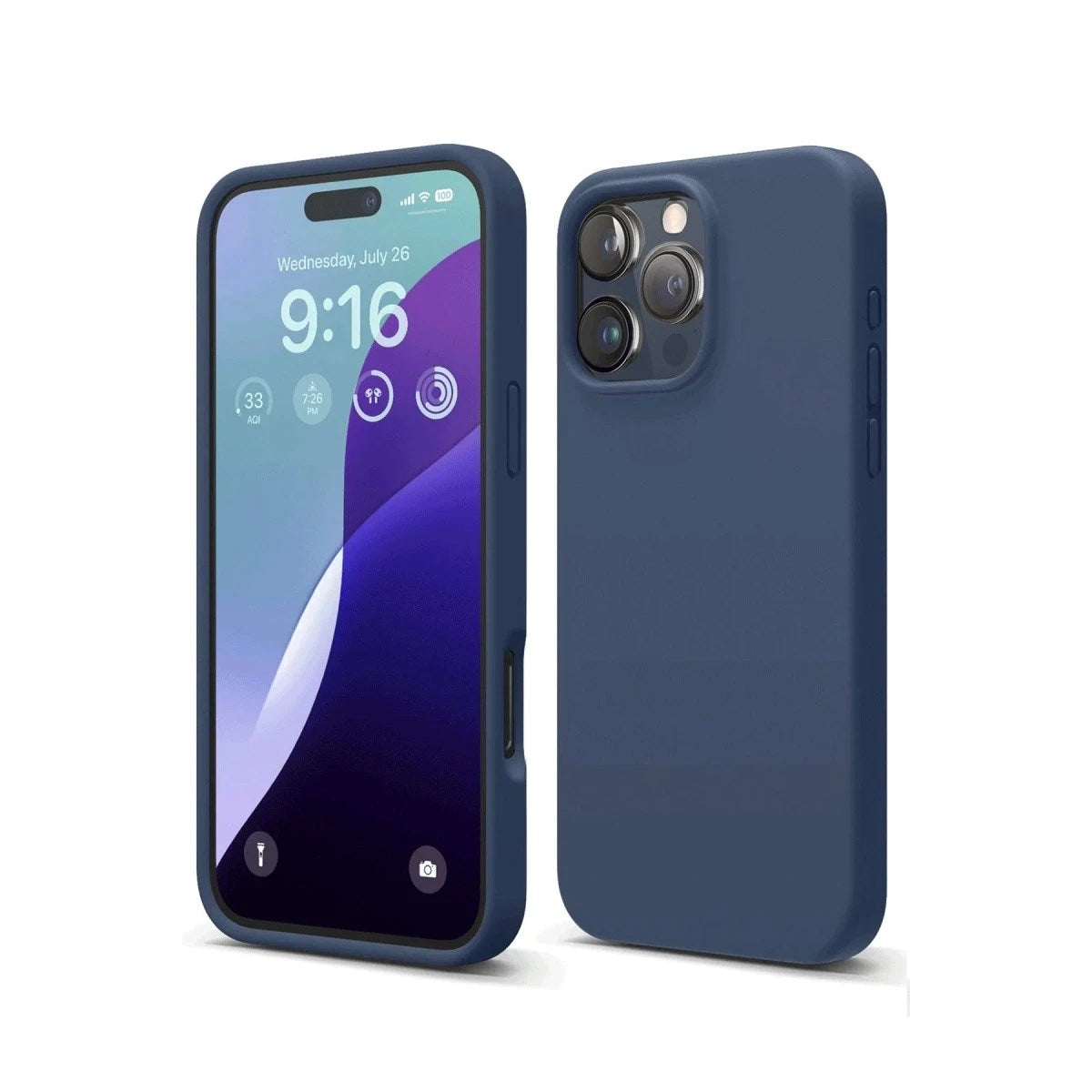 Mey İthalat® iPhone 16 Pro Kılıf Nano içi Kadife Silikon - Lacivert