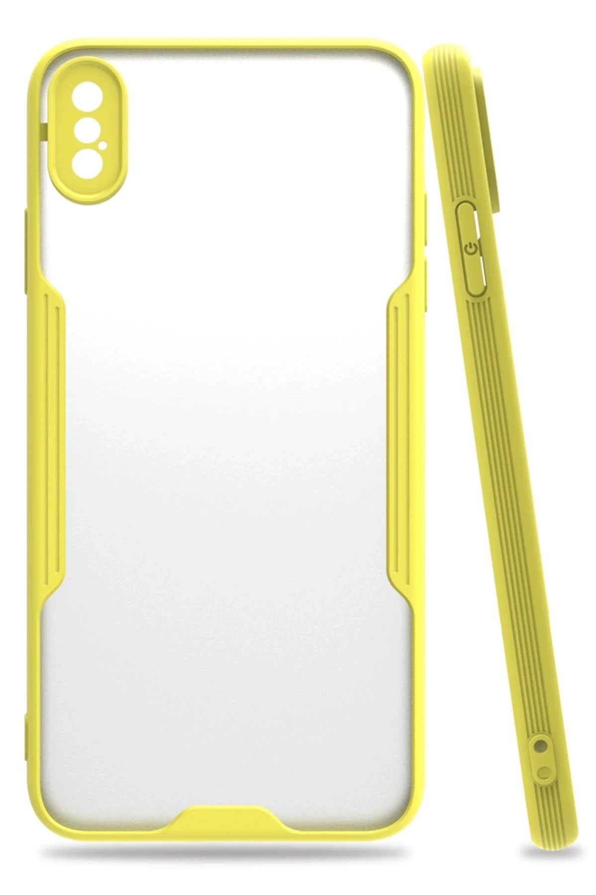 Mey İthalat® iPhone XS Max Kılıf Platin Silikon - Sarı