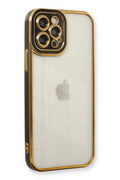 Mey İthalat® iPhone 12 Pro Kılıf Liva Lens Silikon - Siyah
