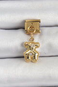 Mey İthalat® 316L Çelik Sallantılı Zirkon Taşlı Ayıcık Model Gold Renk Nomination Charm