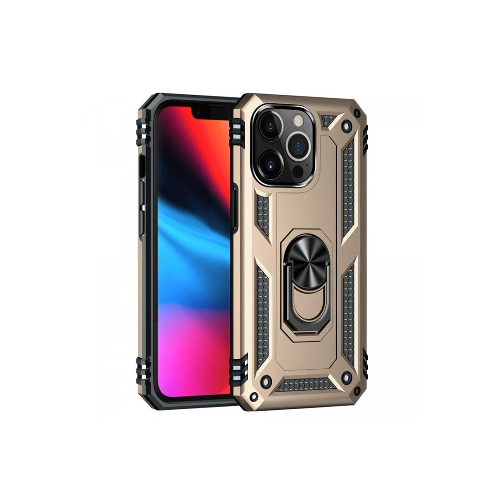 Mey İthalat® iPhone 13 Pro Kılıf Sofya Yüzüklü Silikon Kapak - Gold