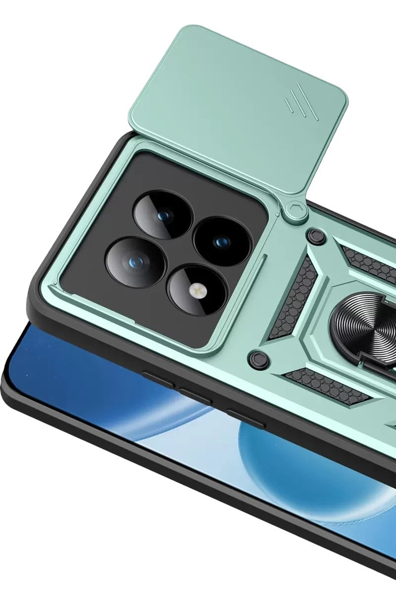Mey İthalat® Redmi Note 15 Pro 4G Pars Lens Yüzüklü Silikon - Yeşil