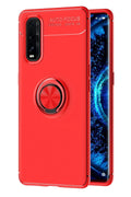 Mey İthalat® Find X2 Kılıf Range Yüzüklü Silikon - Kırmızı