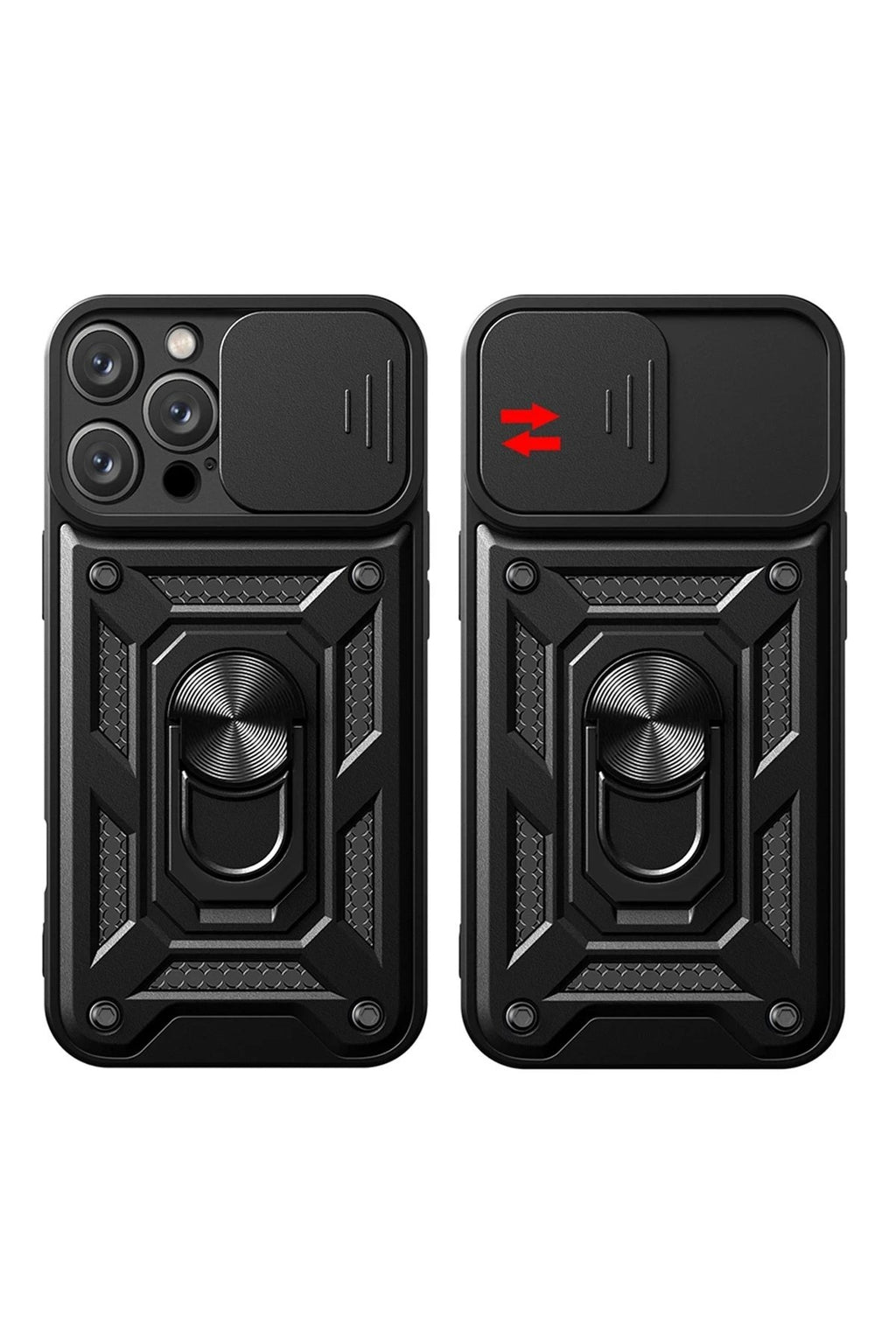 Mey İthalat® iPhone 16 Pro Kılıf Pars Lens Yüzüklü Silikon - Lacivert