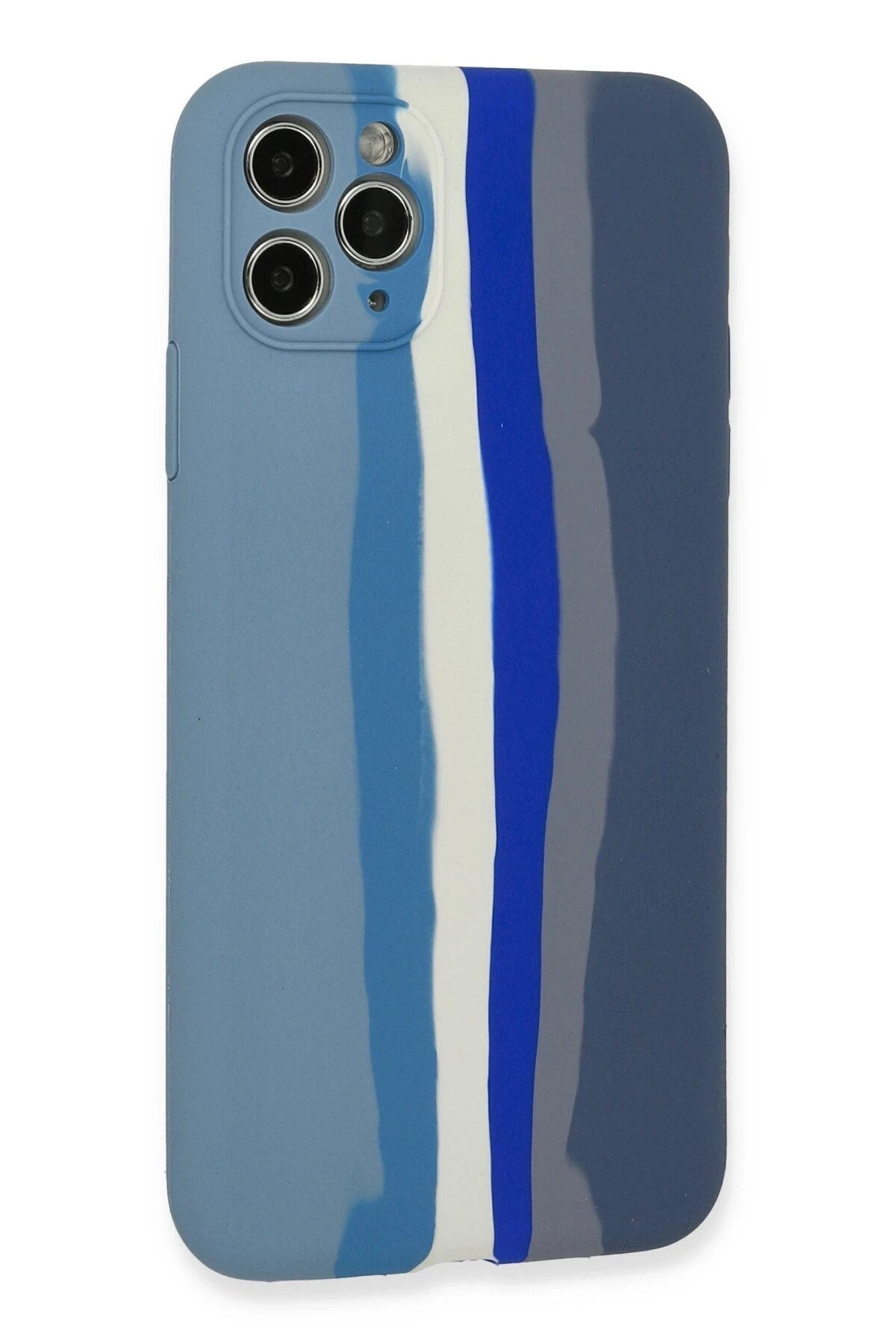 Mey İthalat® iPhone 11 Pro Kılıf Ebruli Lansman Silikon - Mavi-Gri