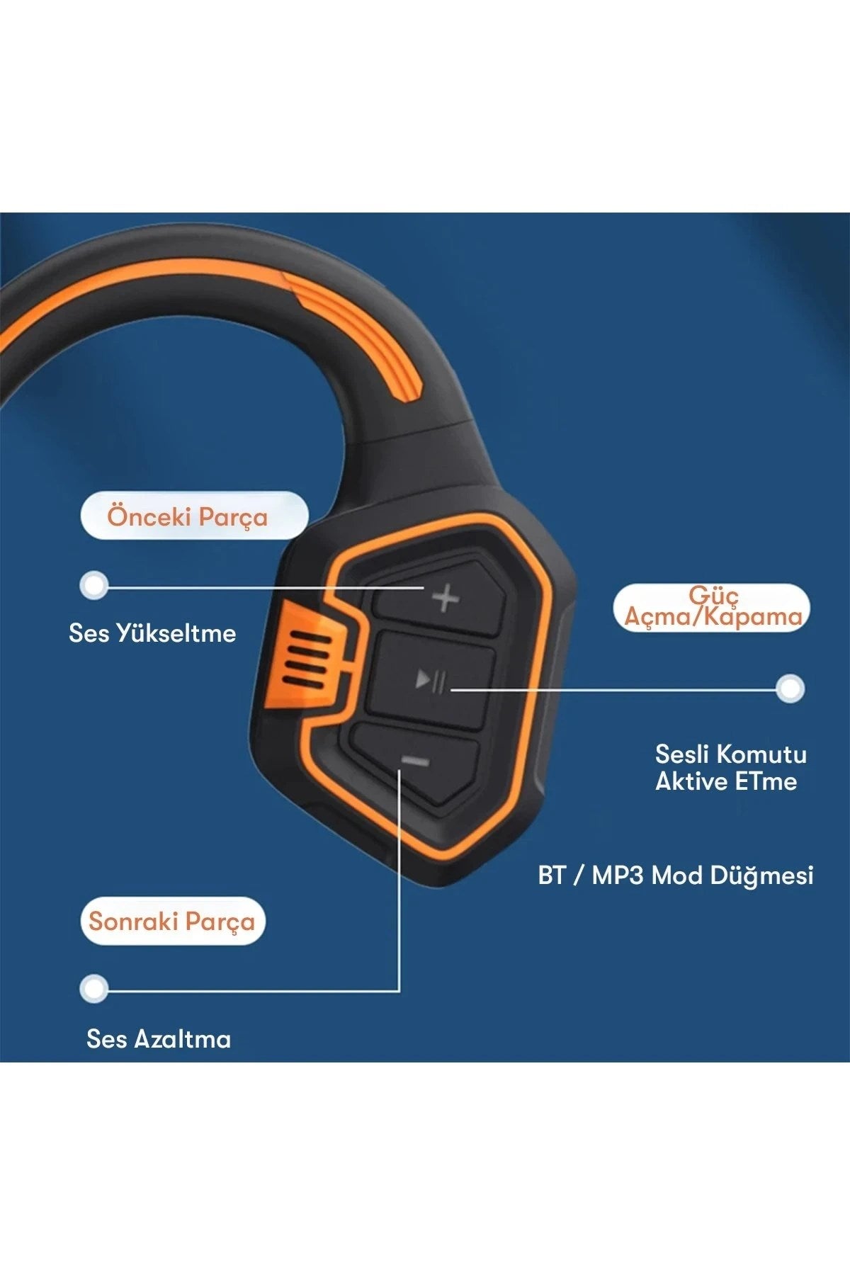 Mey İthalat® AS9 Suya Dayanıklı Bluetooth Kulaklık - Siyah