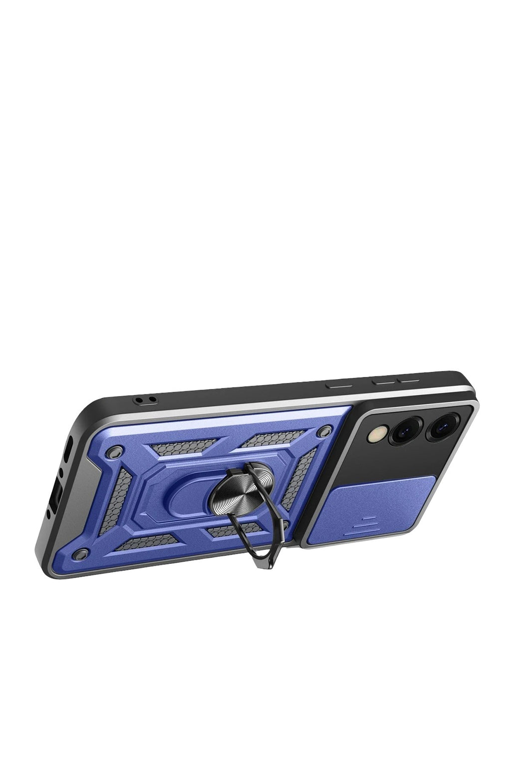Mey İthalat® Samsung Galaxy S25 Edge Pars Lens Yüzüklü Silikon - Lacivert