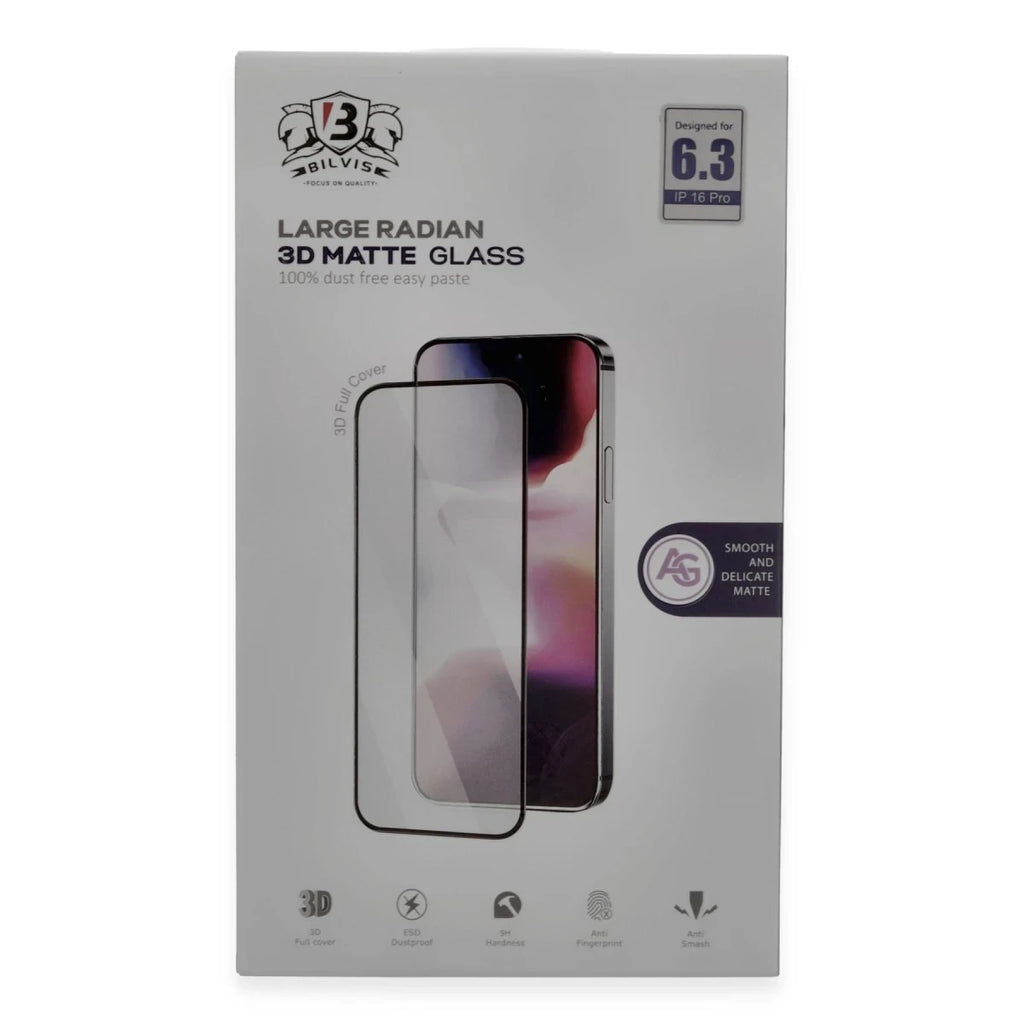 Mey İthalat® iPhone 16 Pro Max Bilvis 3D Mat Cam Ekran Koruyucu