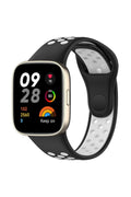 Mey İthalat® Redmi Watch 3 Spor Delikli Kordon - Siyah-Beyaz