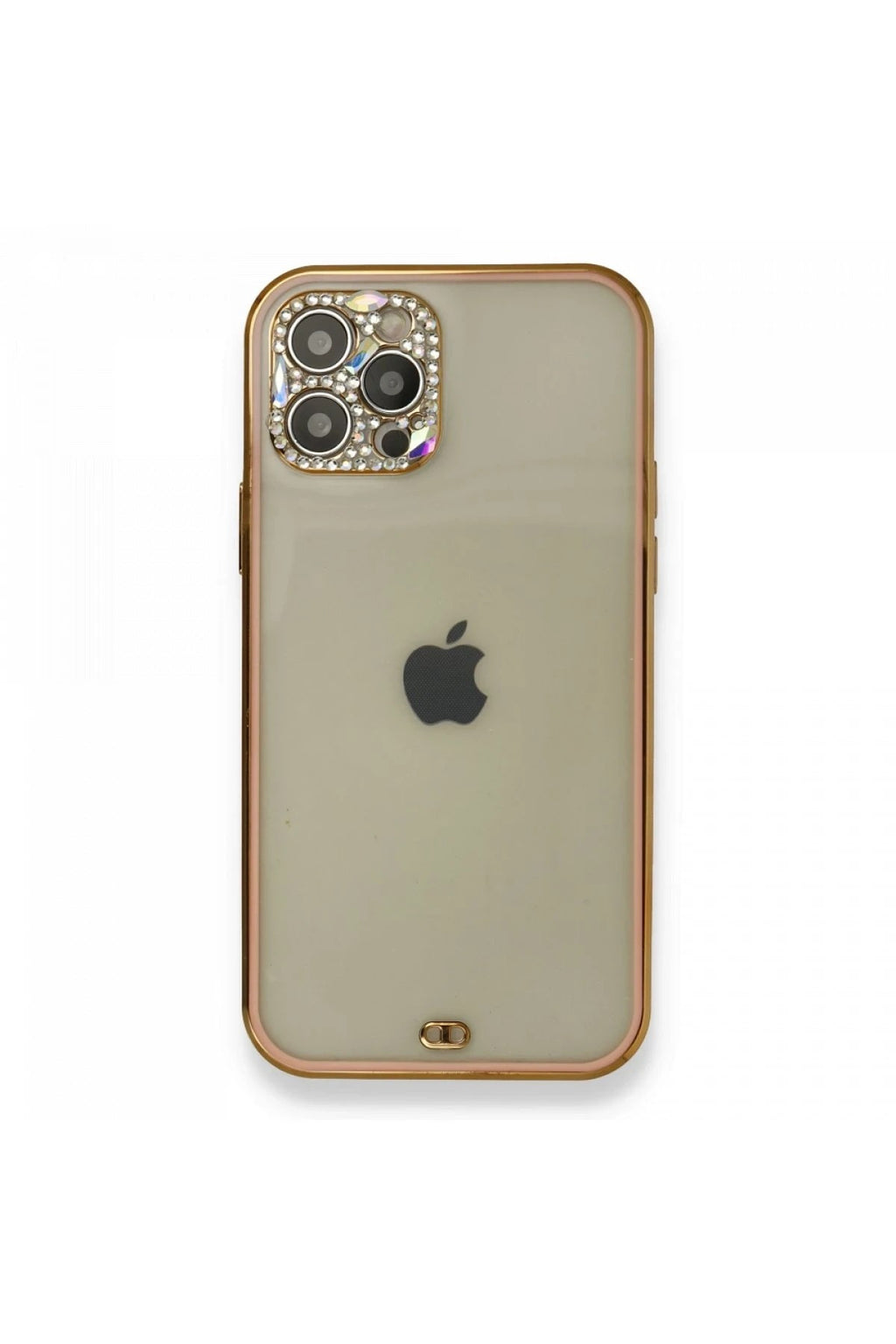 Mey İthalat® iPhone 12 Pro Kılıf Liva Taşlı Silikon - Pembe
