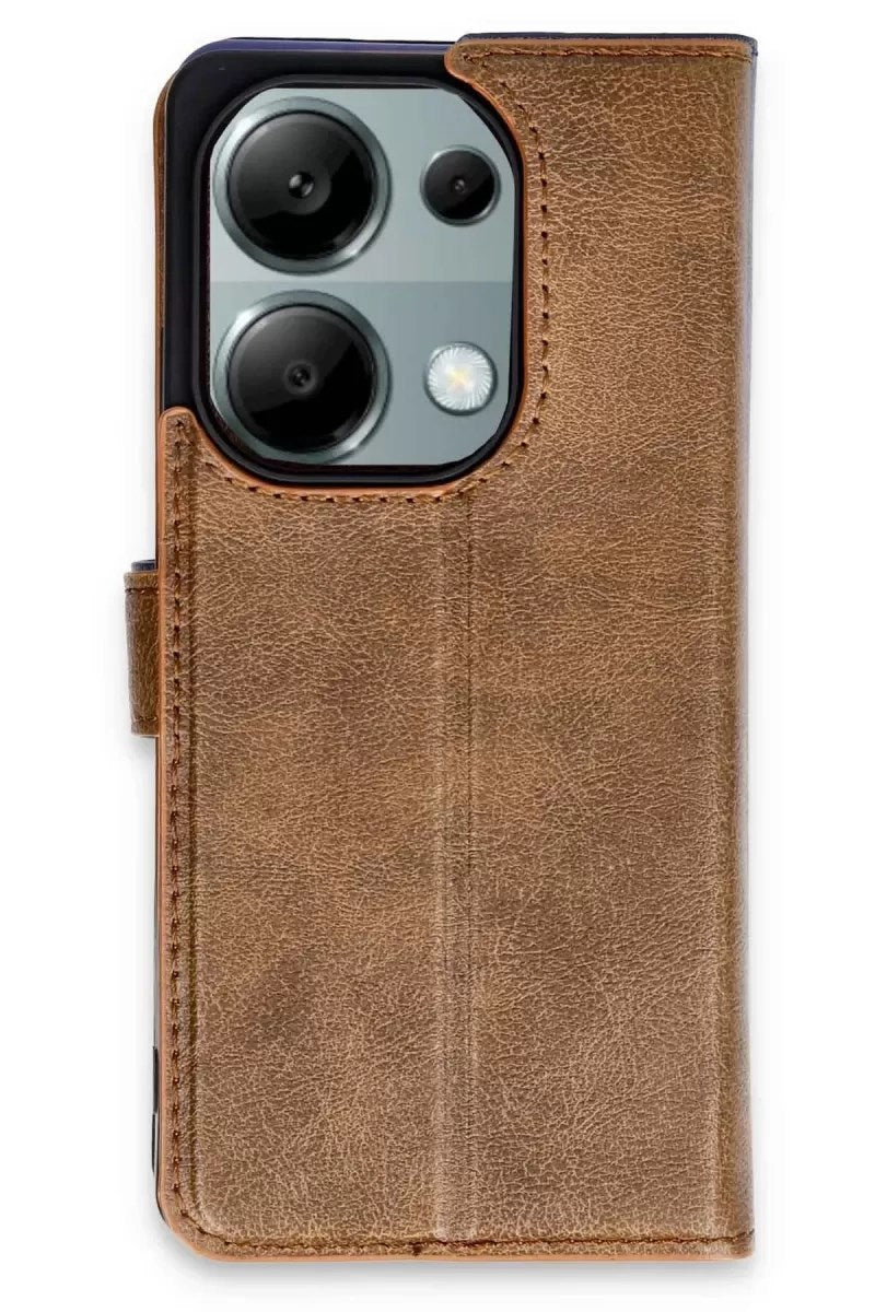 Mey İthalat® Redmi Note 13 Pro 4G Kılıf Trend S Plus Kapaklı Kılıf - Taba