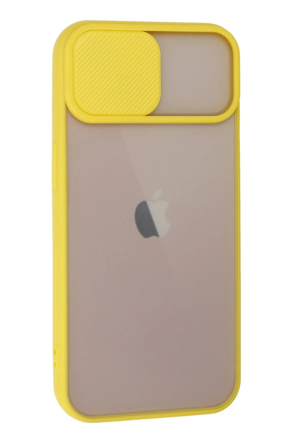 Mey İthalat® iPhone 13 Kılıf Palm Buzlu Kamera Sürgülü Silikon - Sarı
