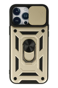 Mey İthalat® iPhone 13 Pro Max Kılıf Pars Lens Yüzüklü Silikon - Gold