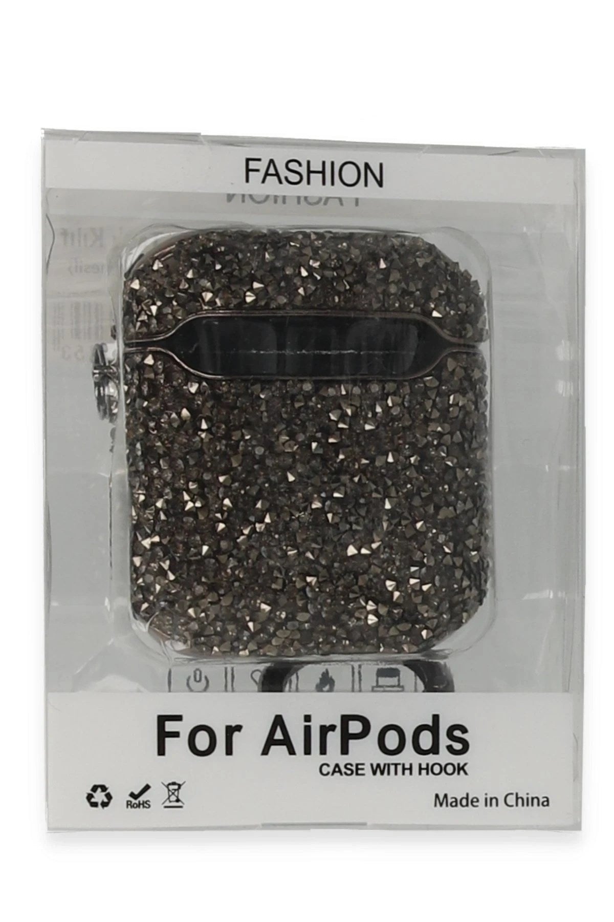 Mey İthalat® Airpods 2 (2.nesil) Mira Taşlı Kılıf - Siyah