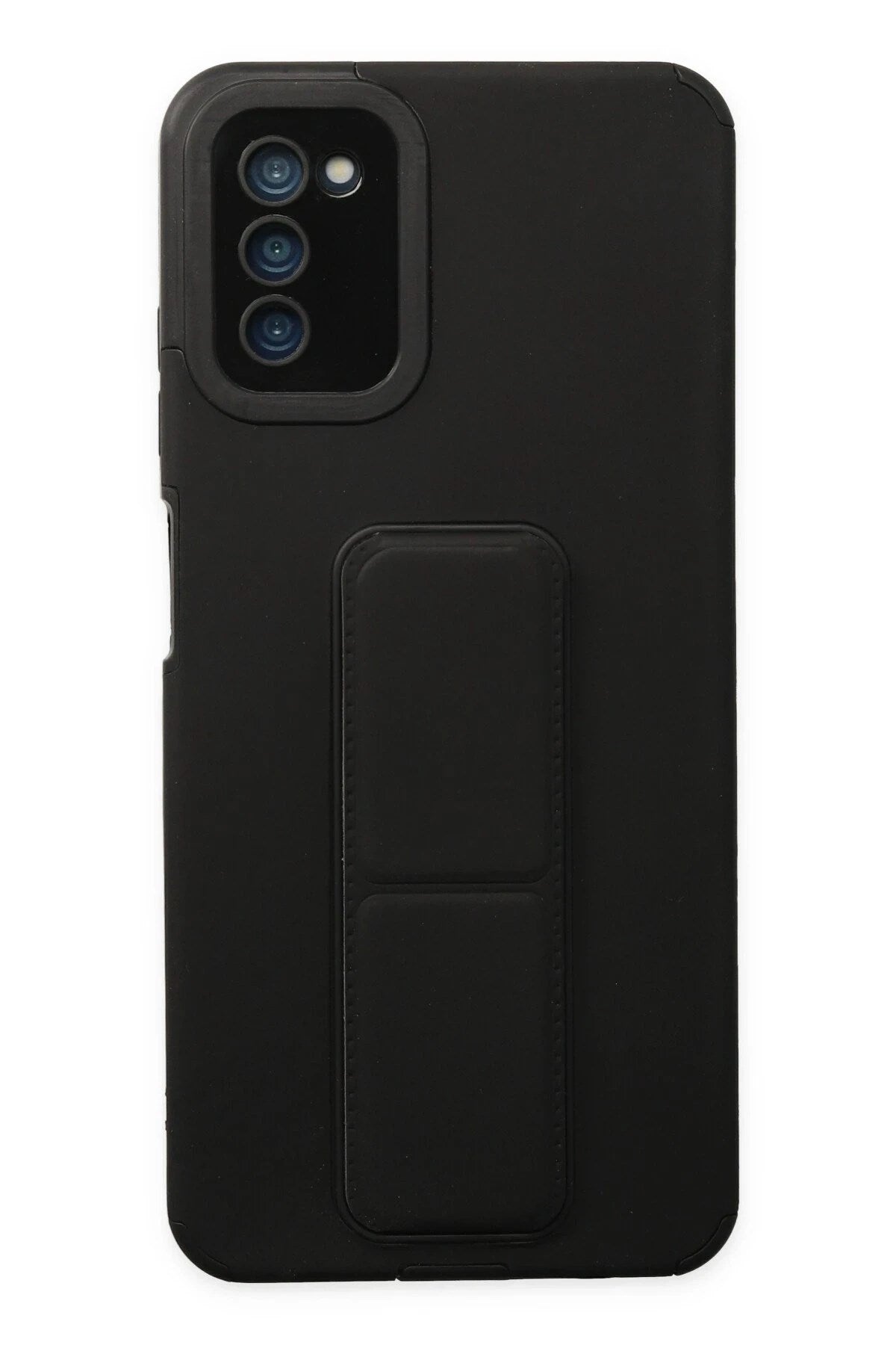 Mey İthalat® Samsung Galaxy A03S Kılıf Mega Standlı Silikon - Siyah