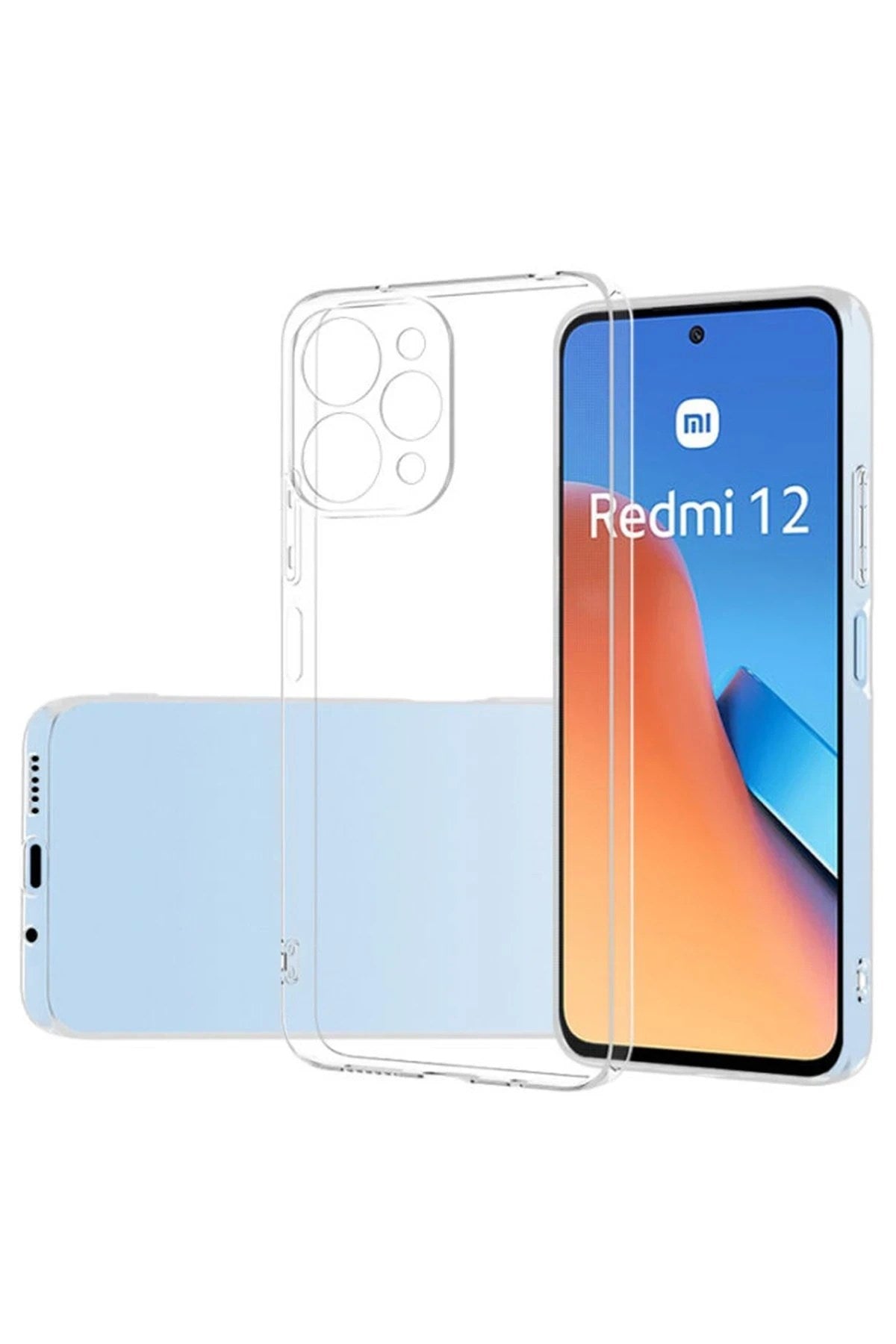 Mey İthalat® Redmi 12 Kılıf Lüx Şeffaf Silikon