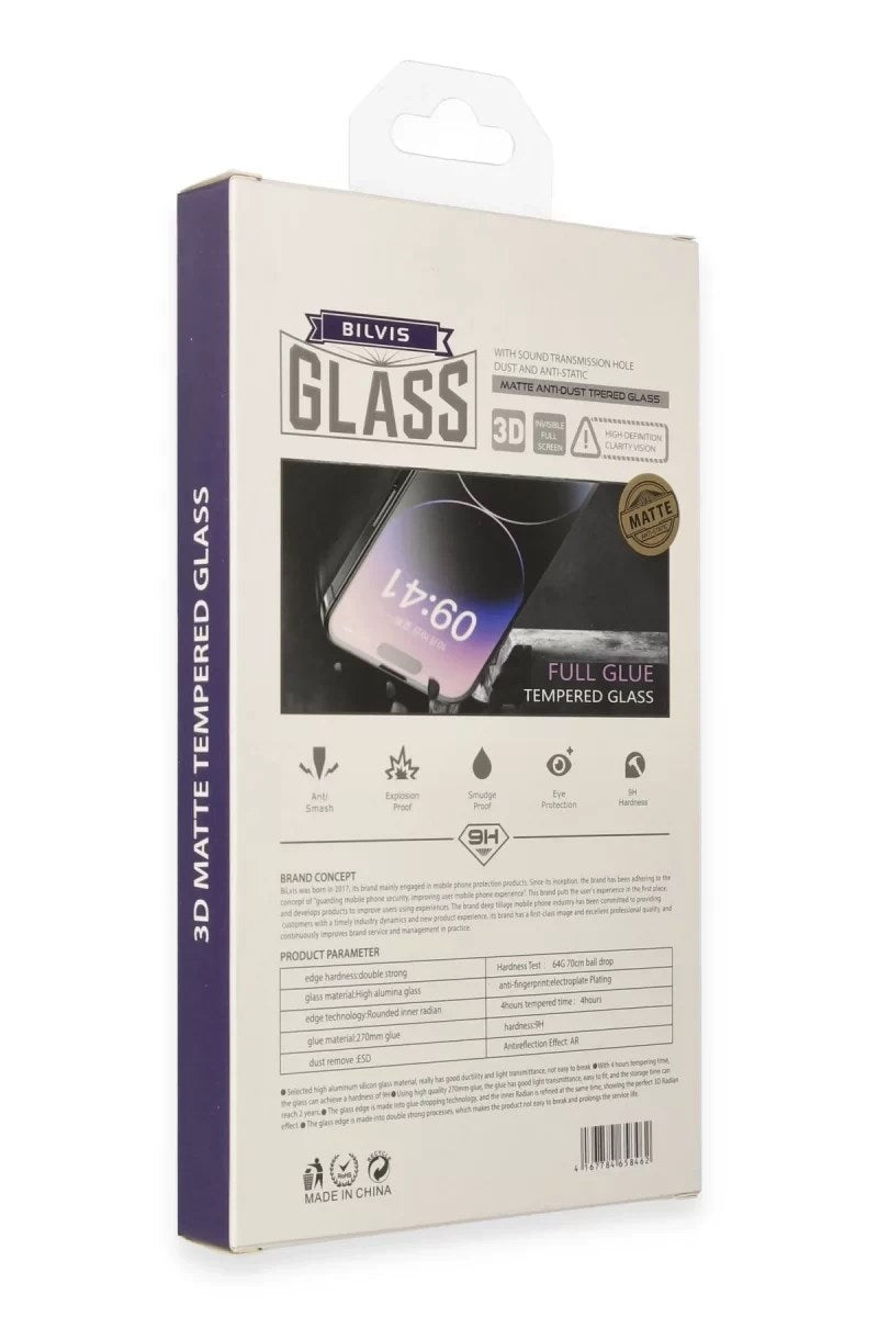 Mey İthalat® iPhone 14 Bilvis 3D Mat Cam Ekran Koruyucu