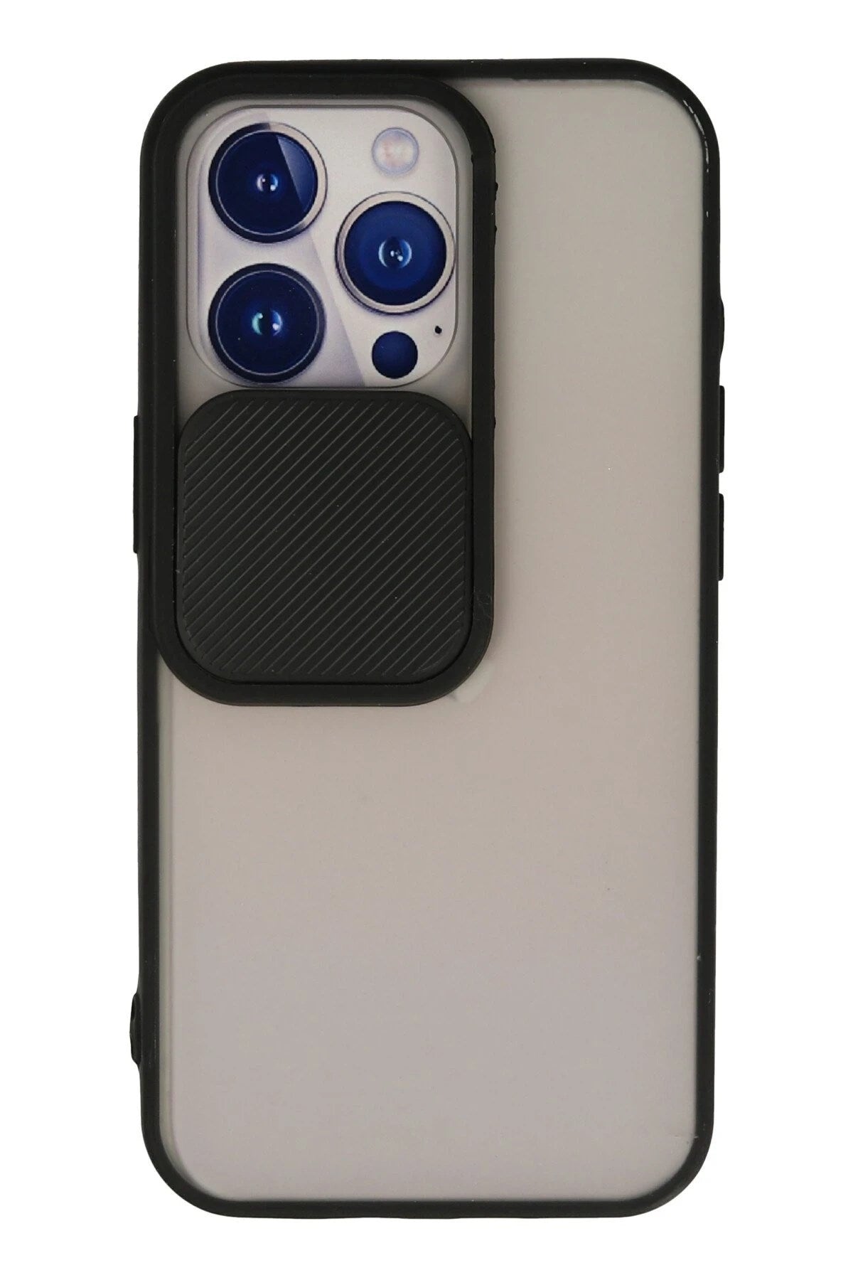 Mey İthalat® iPhone 13 Pro Kılıf Palm Buzlu Kamera Sürgülü Silikon - Siyah