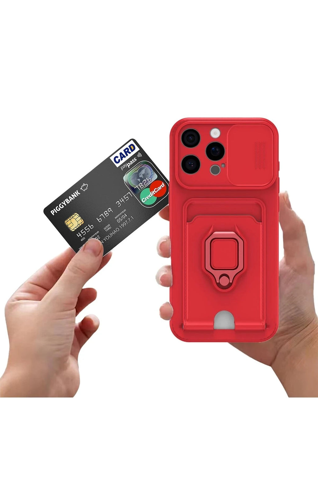 Mey İthalat® iPhone 16 Kılıf Zuma Kartvizitli Yüzüklü Silikon - Lila
