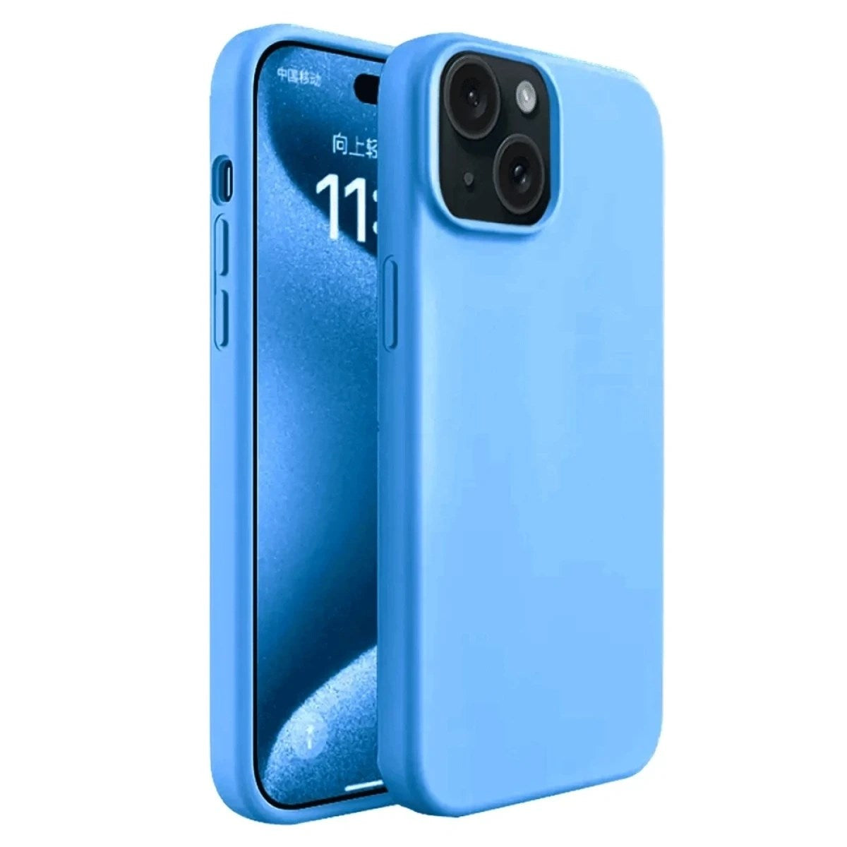 Mey İthalat® iPhone 15 Plus Kılıf First Silikon - Mavi