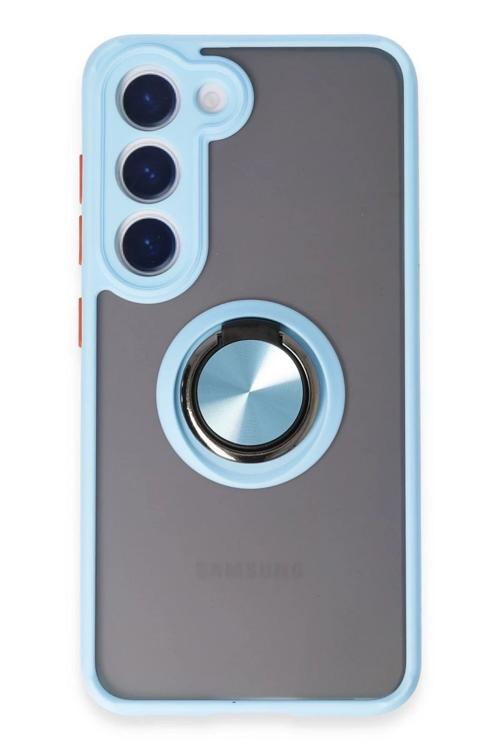 Mey İthalat® Samsung Galaxy S23 Kılıf Montreal Yüzüklü Silikon Kapak - Buz Mavi