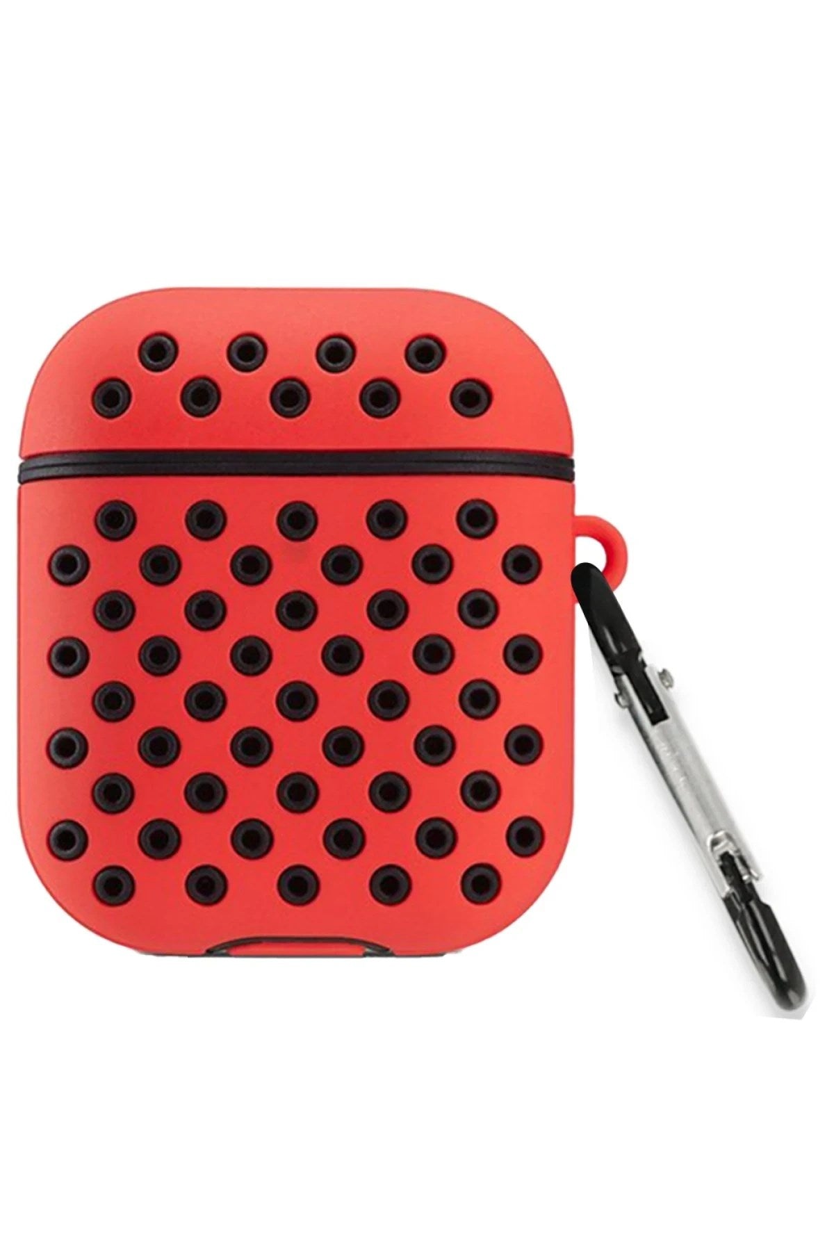Mey İthalat® Airpods 2 (2.nesil) Spor Delikli Kılıf - Kırmızı-Siyah