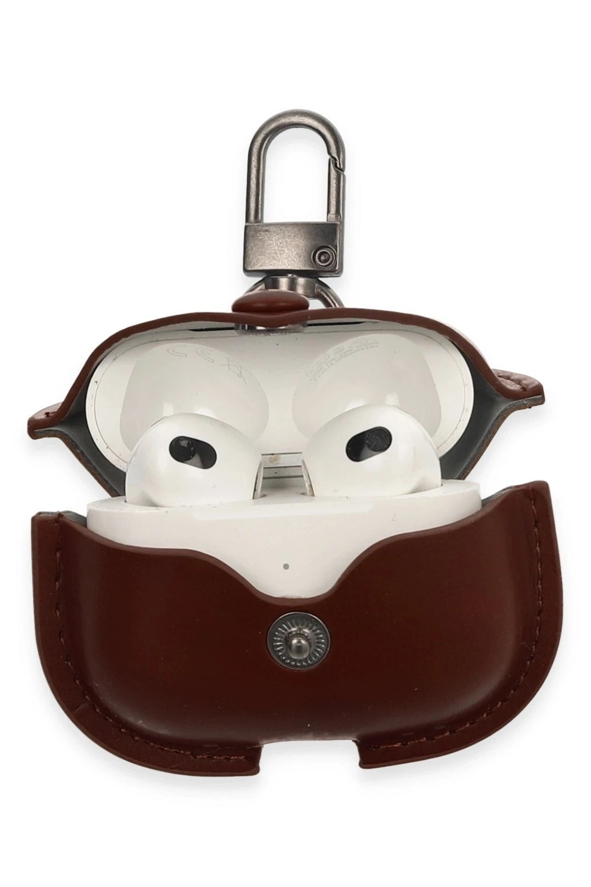 Mey İthalat® Airpods 3 (3.nesil) Çanta Deri Kılıf - Kahverengi
